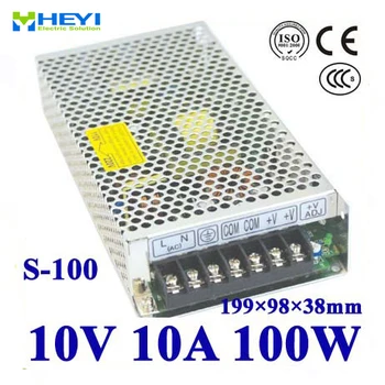 vieno išėjimo impulsinis maitinimo šaltinis 10V 10A 100~120V/200~240V AC įvesties LED maitinimo šaltinis 100W 10V transformatorius