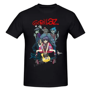 2022 Muzikos grupės Gorillaz marškinėliai Harajuku Drabužių trumpomis Rankovėmis T-shirt 100% Medvilnės Palaidinės Grafika Marškinėlius Markių Tee Viršų