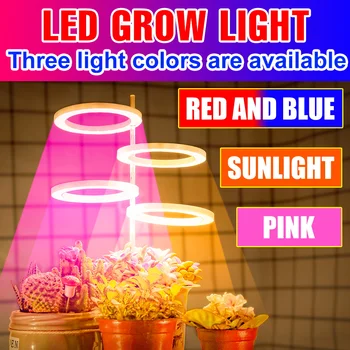 LED Augalų Šviesos Pilno Spektro Fito Augti Lempos 5V LED Fito Lemputė 1 2 3 4 Galvą LED Hydroponic Augimo Sodinimo Šviesos Lempos Pritemdomi
