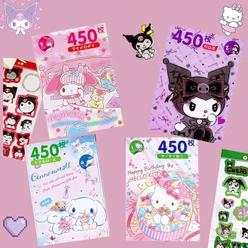 Sanrioed Lipdukų Knyga Kawaii Hello Kitty Melodija Kuromi Cinnamoroll Mielas 450 Lapo Ranka Sąskaitą Sudent Žaislai Mergaitišką Miela Dovana