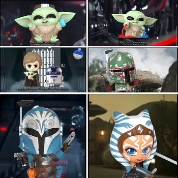 HT Originali Kūdikių Yoda, Kad Mandalorian HT boba atkarpa Fett Q Ver. Paveikslas Modle Cosbaby Star Wars Lėlės, Žaislai vaikų dovanų