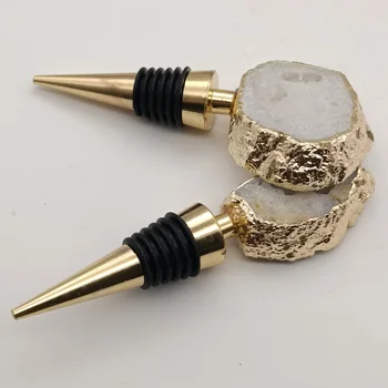 1pc Natūralūs kristalai, agatas vyno butelio kaištis Daugkartinio naudojimo Dulkių hermetiškoje Šampano Kamščiu dekoracija dovanos