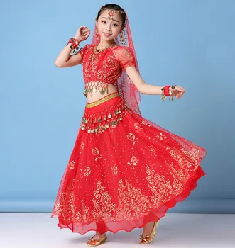 Vaikų Pilvo Šokio Kostiumai Indijos Šokių Bolivudas Apranga Etapo Rezultatus Mergaičių Mados Pilvo Šokių Suknelė Nustatyti Indija Drabužiai