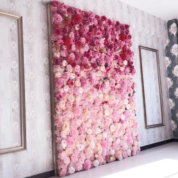 Dirbtinių gėlių sienos 62*42cm rose hydrangea gėlių fone, vestuvių gėlės namuose šalis Vestuvių dekoro priedai