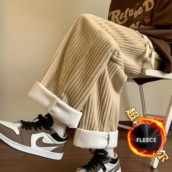 Privathinker Didelio Dydžio Velvetas Siuvinėjimo vyriškos Laisvalaikio Kelnės Mados Hip-Hop Streetwear Tiesios Kojos Vyrų Rudens Kelnės
