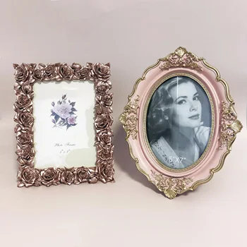 Naujas metalo foto rėmelis su rožių retro pearl pink Europa foto rėmelis namo tyrimo biuro apdailos dovana MF193