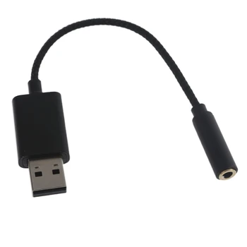 USB 3,5 mm Mikrofono Lizdas Ausinių Adapteris USB Garso Plokštę su TRRS 4-Polių Mic-Palaiko USB Aux Kabelis
