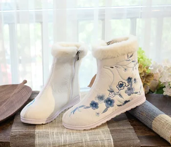 Magija elnias 2021 m. pavasarį ir rudenį Hanfu moterų batai etninės stiliaus vilnoniai medvilniniai bateliai antikvariniai išsiuvinėti batai
