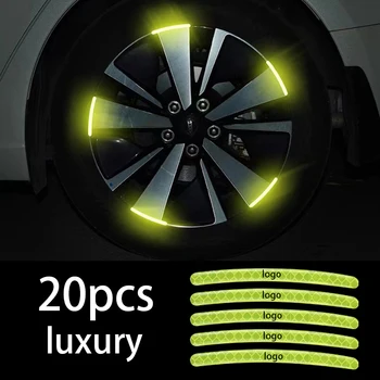 20PCS/Set NAUJĄ Priskirtą Automobilio Logotipas Auto Varantys Saugos Įspėjimas šviesą Atspindintys Lipdukai Sporto Dekoratyviniai Lipdukai Automobilio Optikos Reikmenys