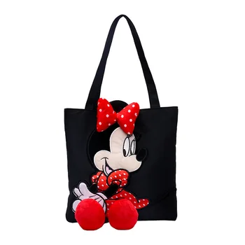 Kawaii Disney Mickey Mouse Tendencija Rankinės Atsitiktinis Spalvingas krepšys mickey Minnie nešiojamų drobė maišelis antrankiai maišelį Moteris Mokyklos Krepšiai