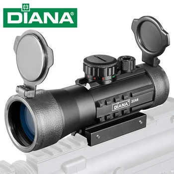 DIANA 3x44 Green Red Dot Peržiūrėti Taktinis Regos taikymo Sritis Riflescope Tinka 11/20mm Picadini Mount Geležinkelių Šautuvas Apimtis Holografinis Medžioklė