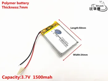 Litro energijos baterija Gera Qulity 703450 3.7 V, 1500 MAH 073450 Polimeras ličio jonų / Li-ion baterija ŽAISLŲ,CENTRINIS BANKAS,GPS,mp3,mp4