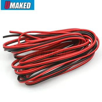 10/50m Vario 16/18/20/22AWG, 2 pin Raudona Juoda kabelis PVC izoliuotas laidas Elektros laidas LED kabelis 