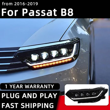 Priekinis žibintas VW Passat, B8 LED Žibintai 2016-2019 Žibintas Automobilių Stiliaus DRL Signalas Projektoriaus Objektyvas, Automobilių Priedai