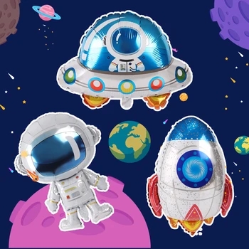3D Raketų Balionai Astronautas Folija balionas Erdvėlaivis Ballon Gimtadienio Dekoro Vaikams Dovanų Išpūsti Žaislas Kosmoso temą ir šalies prekių