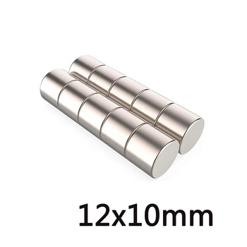 10/20/50PCS 12x10 mm, Super Galingas, Stiprus Magnetinis Nuolatiniai Magnetai Neodimio Magnetai 12x10mm Mažas Apvalus Magnetas 12*10 mm