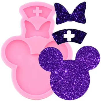 Disney Mickey Mouse Galvos Lankai Slaugytoja Skrybėlę Keychain Silikono Dervos Pelėsių Cupcake Minkštas Tortas Dekoravimo Priemonės, Saldainių, Šokolado Liejimo Formos