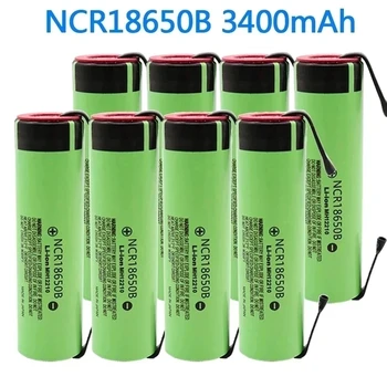 100% originalus NCR18650B 3.7 V 3400mAh 18650 įkraunama ličio baterijos 18650 baterija + PASIDARYK pats nikelio gabalas